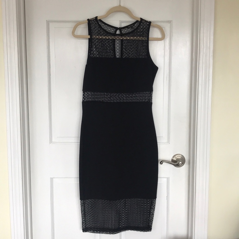 River Island Crocheted Black Midi Dress